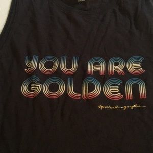 Spiritual gangster black tank top you are golden